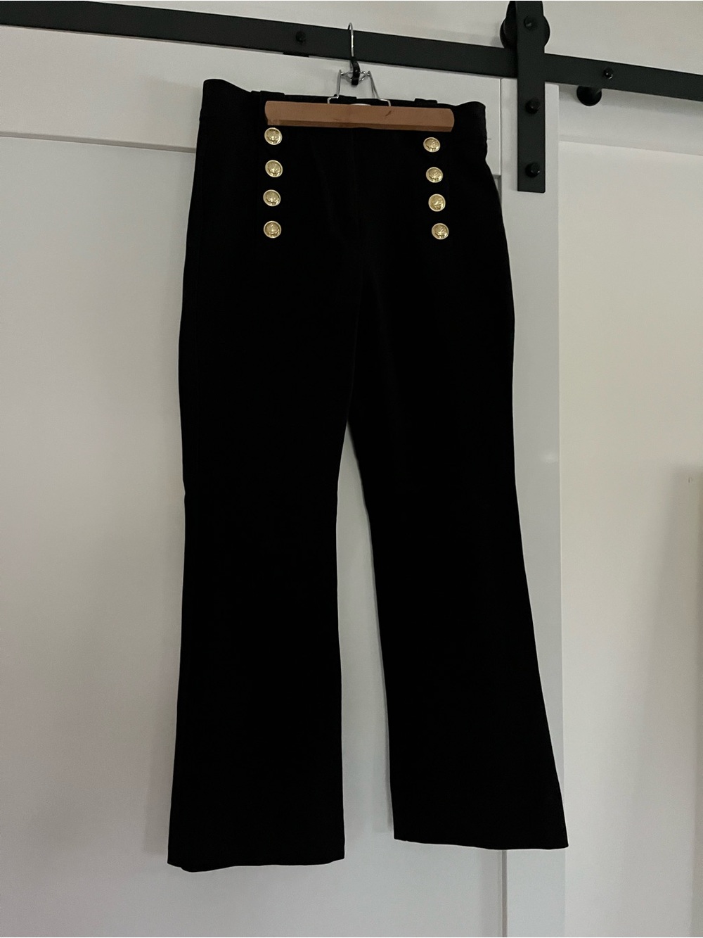 10 Crosby Derek Lam Black womens Dress Pants gold buttons
